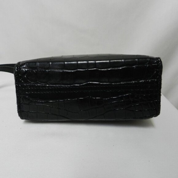 Clare V. Simple Tote Bebe Black Croc-Embossed Leather Mini Crossbody Bag Tote - Picture 10 of 14